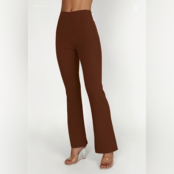 Brooke Twill Kick Flare Pants - Chocolate - Picture 3 of 6